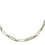 Collana oro 18kt catena con zirconi