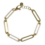 Bracciale oro 18kt catena con zirconi