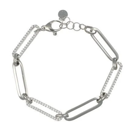 Bracciale argento 925 catena con zirconi