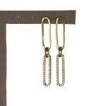 Orecchini oro 18kt catena con zirconi