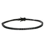 Tennis argento 925 brunito nero uomo