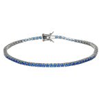 Bracciale tennis argento 925 blu uomo