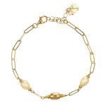Bracciale catena in argento placcato oro con perle pregiate