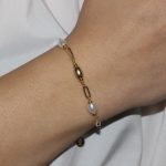 Bracciale catena in argento placcato oro con perle pregiate