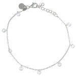 Bracciale in argento con cristalli sfaccettati bianchi
