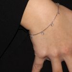 Bracciale in argento con cristalli sfaccettati bianchi