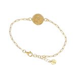 Bracciale in argento placcato oro catena con moneta