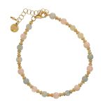 Bracciale in argento placcato oro con labradorite