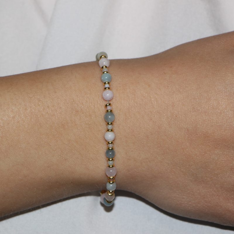 Bracciale in argento placcato oro con labradorite