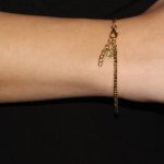 Bracciale in argento placcato oro con sfere sfaccettate