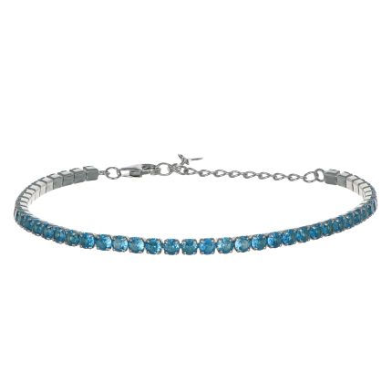 Bracciale in argento tennis azzurro