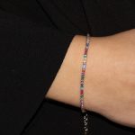 Bracciale in argento tennis sottile con zirconi multicolor