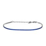 Bracciale tennis sottile in argento blu