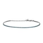 Bracciale tennis sottile in argento celeste