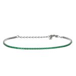 Bracciale tennis sottile in argento verde