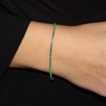 Bracciale tennis sottile in argento verde