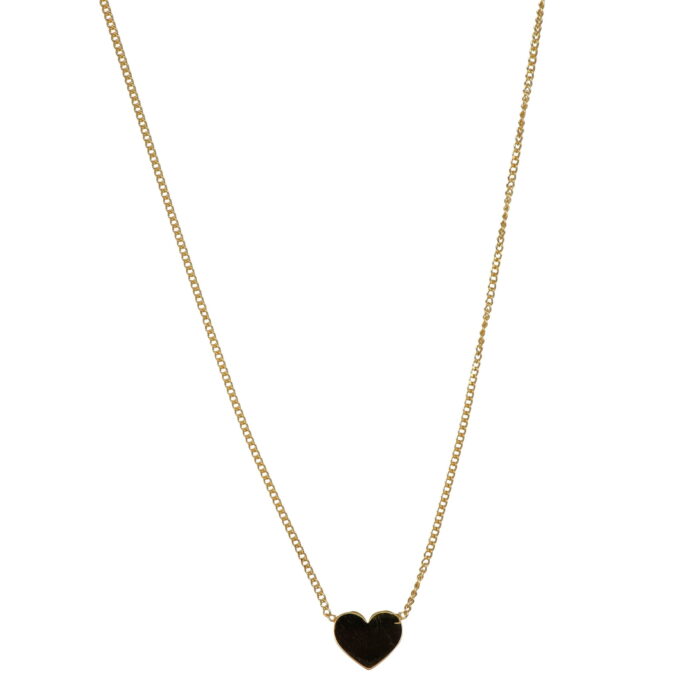 Collana argento 925 placcato 18kt cuore piatto