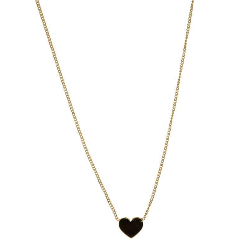 Collana argento 925 placcato 18kt cuore piatto