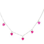 Collana in argento 925 con cuori pendenti