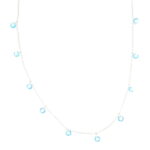 Collana in argento con cristalli sfaccettati azzurri