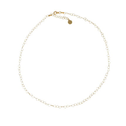 Collana in argento placcato oro catena cuori