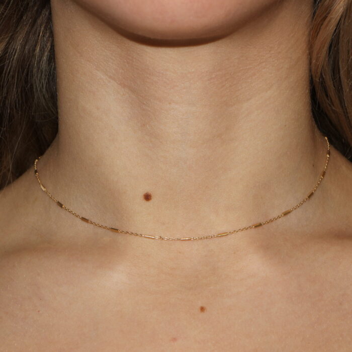 Collana in argento placcato oro con rettangolini