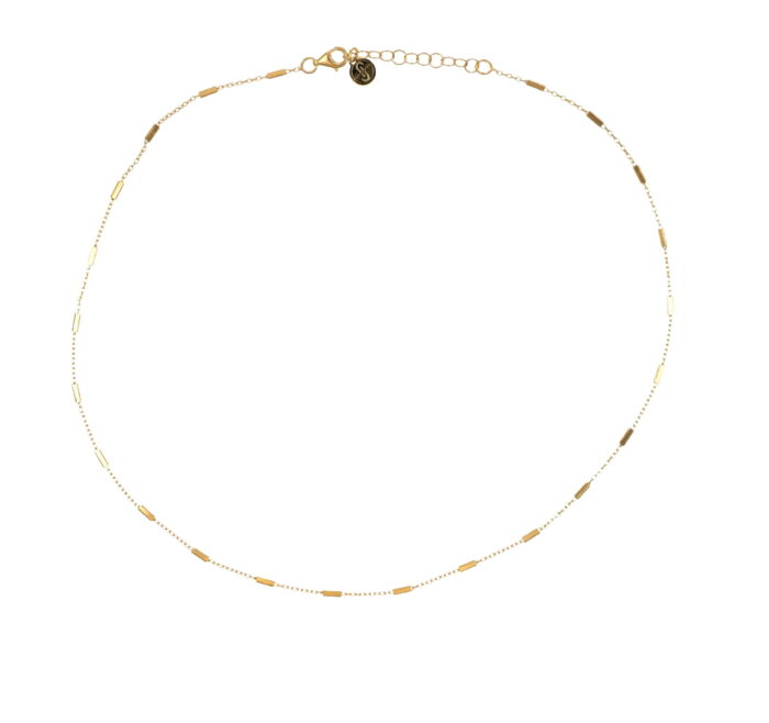 Collana in argento placcato oro con rettangolini