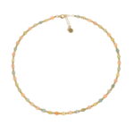 Collana in argento placcato oro in labradorite