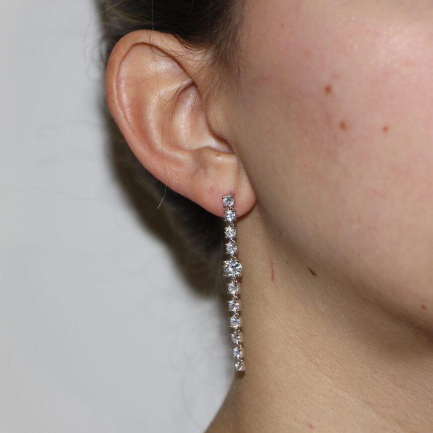 Viceroy Orecchini Pendenti Donna In Argento 925 Con Zirconi Verdi - Modello 7026E000 - Gioielli Eleganti