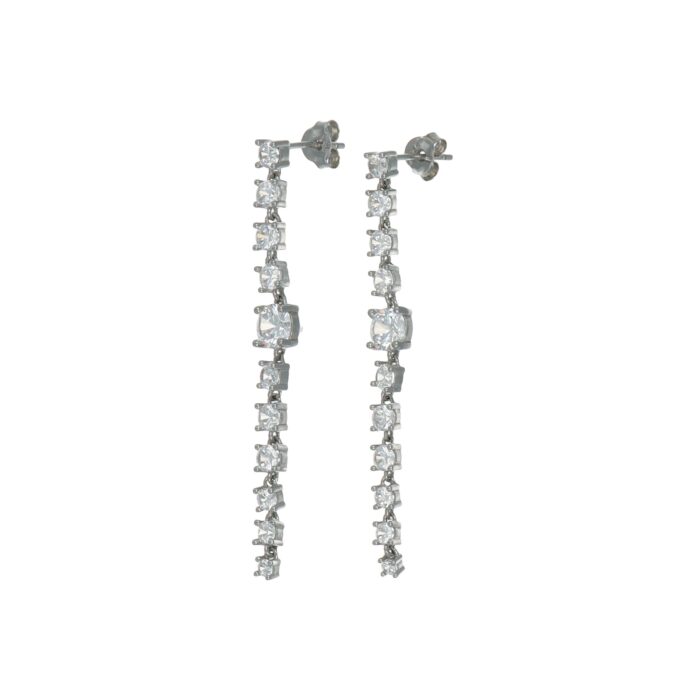 Orecchini argento 925 cascata di zirconi