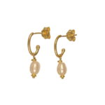 Orecchini argento placcato oro con perle pregiate