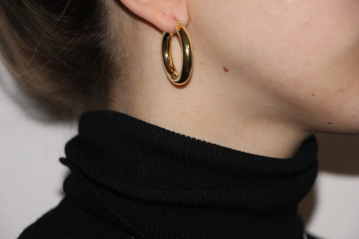 Orecchini in argento placcato oro cerchi