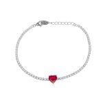 Tennis bianco argento 925 coeur rosso