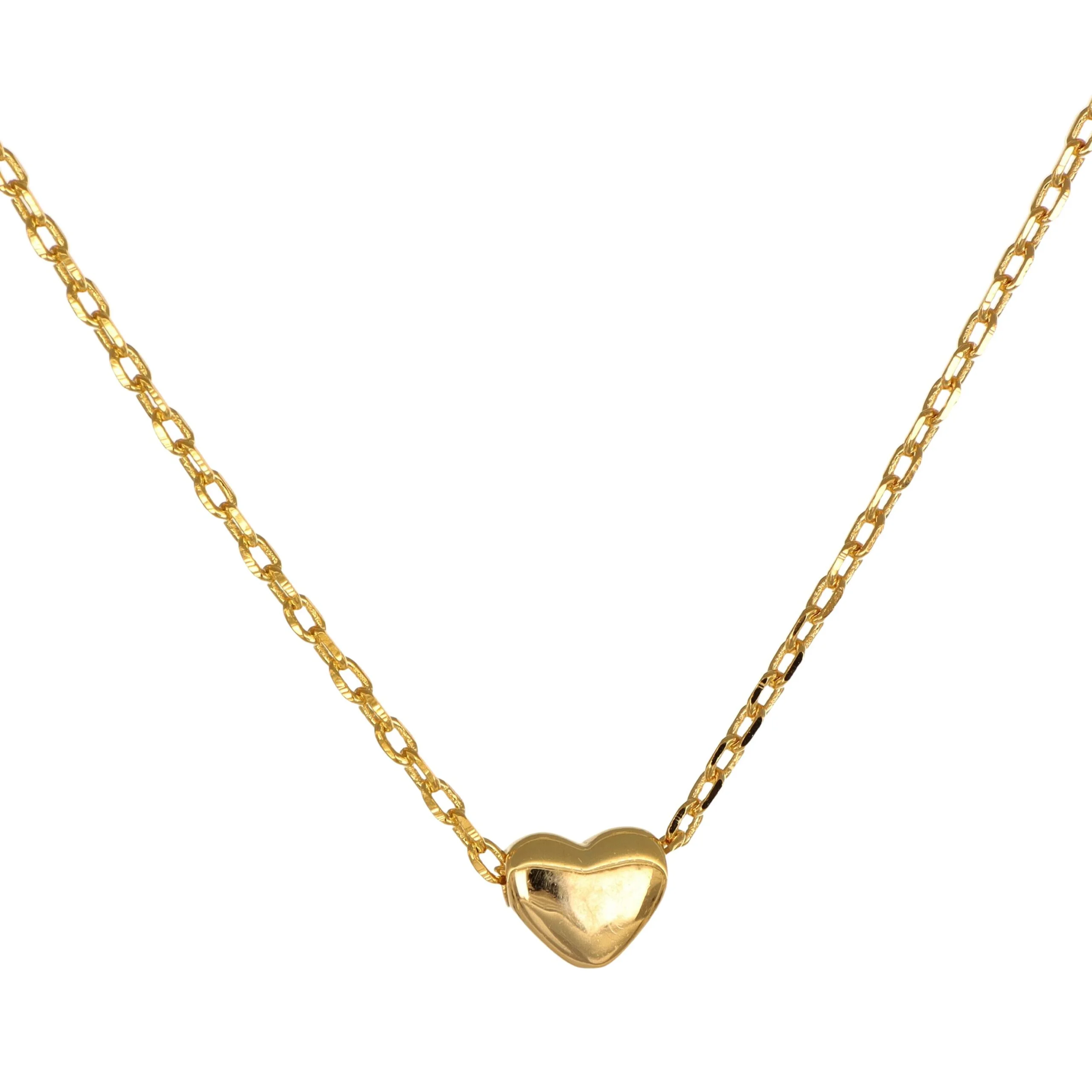Collana argento placcata oro cuore scorrevole - immagine 1
