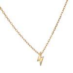 Collana argento placcata oro con fulmine