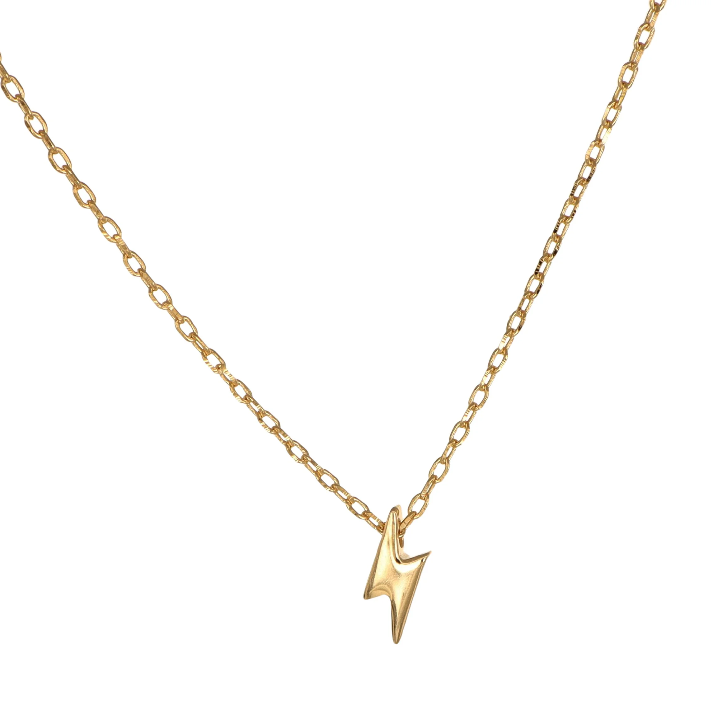 Collana argento placcata oro con fulmine - immagine 1