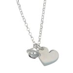 Collana in argento con cuore e campanella